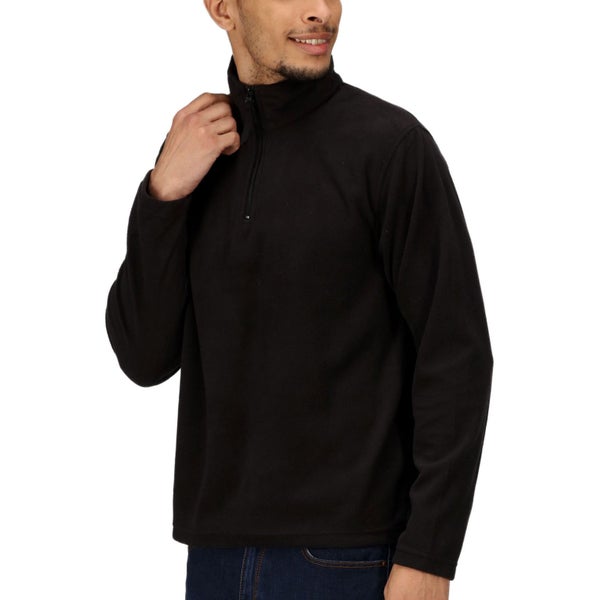 Regatta Professional Mens Micro Zip Pullover Half Zip Fleece - Black - M Carousel 1