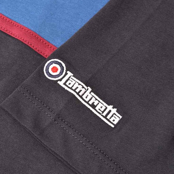 Lambretta Mens Paisley Panel Short Sleeve T-Shirt - Navy - S Carousel 3