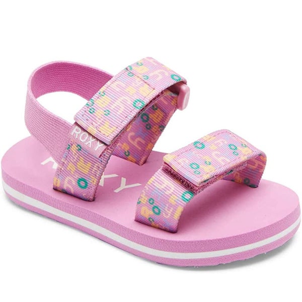 Roxy Infant Girls Cage Strappy Floral Sandals - Super Pink - 8K Carousel 1