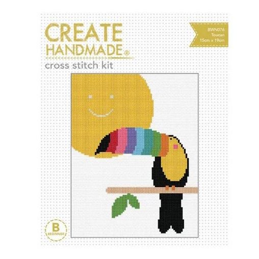 Create Handmade Cross Stitch Kit Beginner Toucan 15x19cm Carousel 1