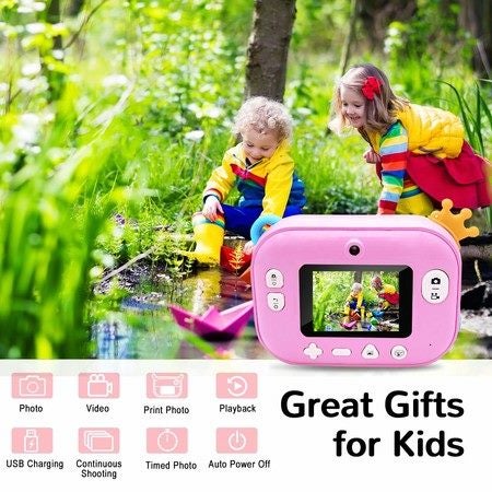 Instant Print Kids Digital Camera Zero Ink Print Photo Selfie Video Camera Carousel 1