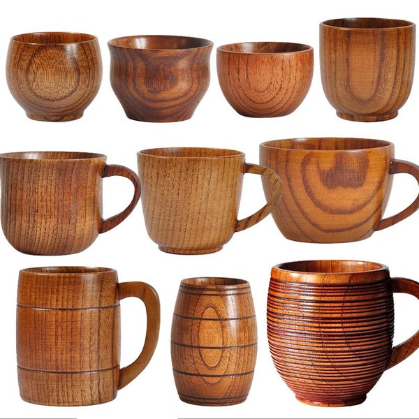 Wooden Cup Wood Coffee Tea Beer Juice Milk Water Mug Coffee Beer Mug Carousel 2