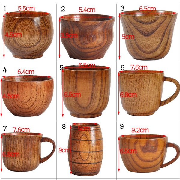 Wooden Cup Wood Coffee Tea Beer Juice Milk Water Mug Coffee Beer Mug Carousel 7