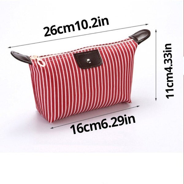 Travel Portable Bag Striped Folding Dumplings Shape Wash Bags for Carousel 7