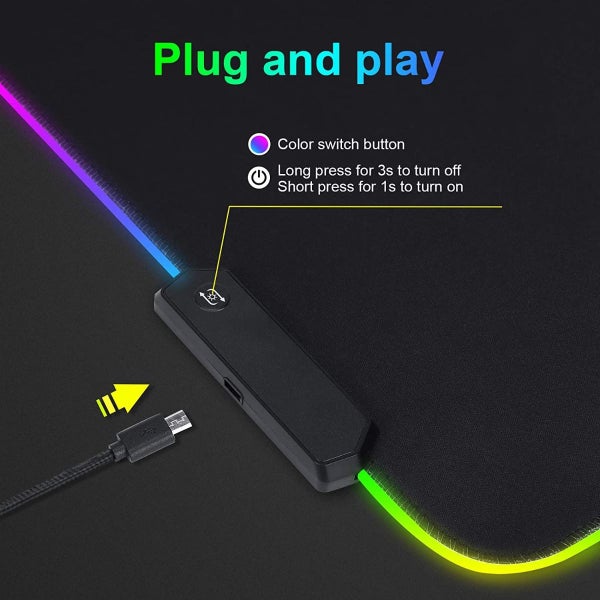 Non-Slip Premium-Textured RGB Gaming Mouse Pads Mouse Mat Carousel 2