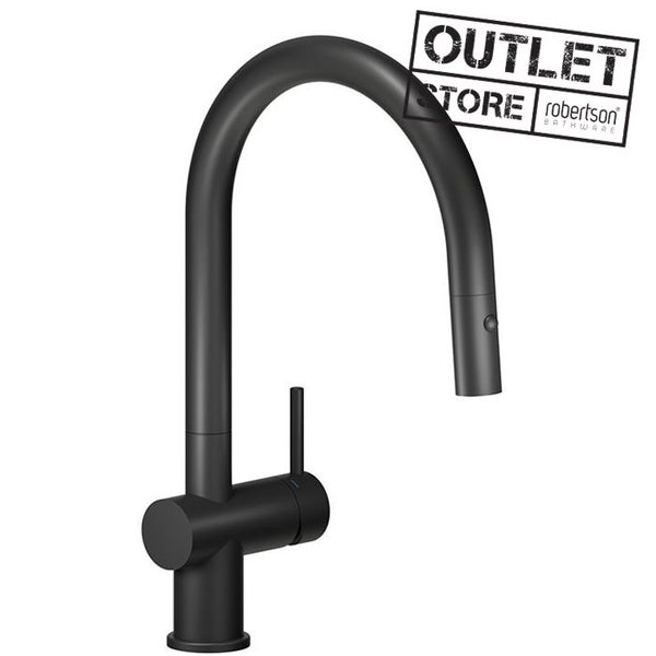 DELETED LINE - LIVE GOOSENECK KITCHEN MIXER WITH PULL OUT SPRAY BLACK Carousel 1