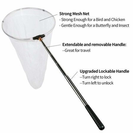 Insect and Butterfly Net with 12\\\\\\\" Ring,24\\\\\\\" Net Depth,Handle Extend Carousel 1