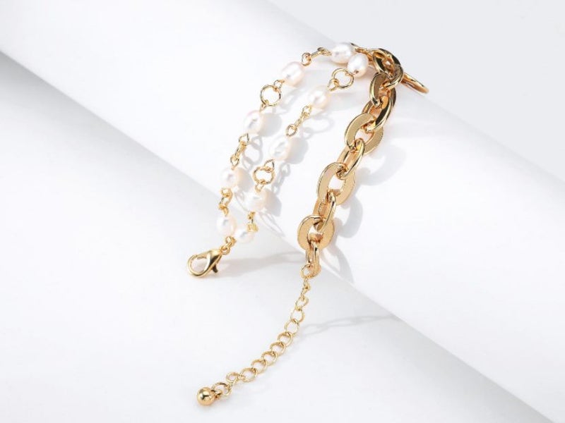 Bracelet Heart Pendant Pearl Chain 18K Gold Plated Bracelet Carousel 4