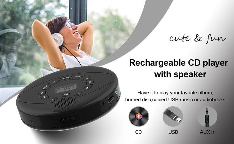 Portable CD Player Walkman with Speaker Headphones MP3 USB Playable Carousel 2