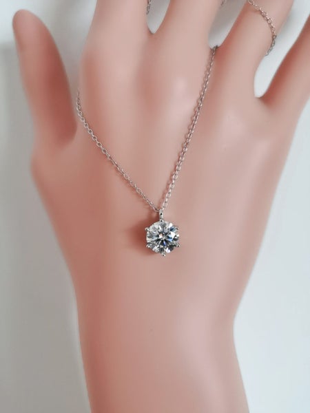 Sale: 2ct Moissanite Diamond Pendant Necklace S925 Silver 18K White Gold Plated62934711244290111