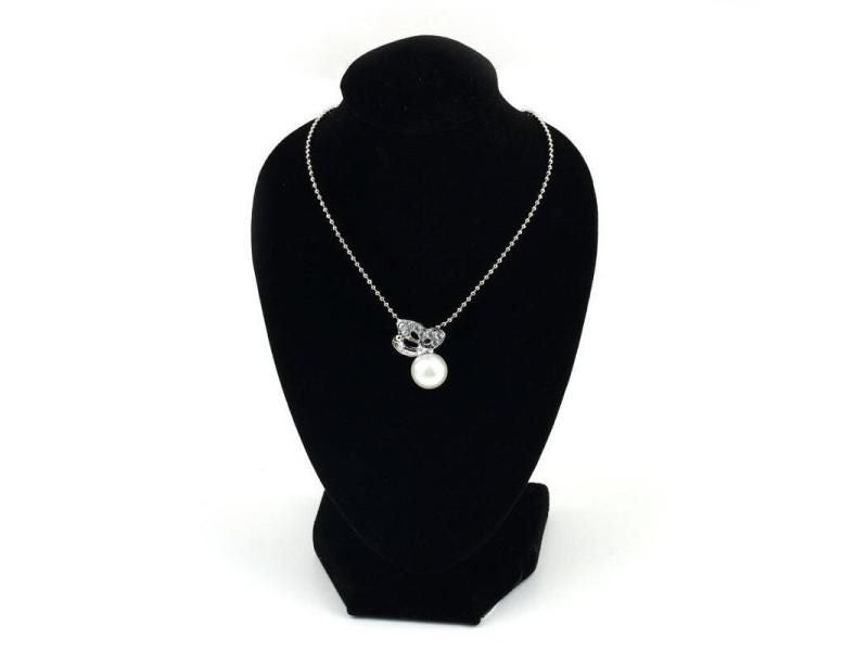 Fashion Necklace Jewelry Pendant Display Stand Holder Black Mannequin Show Carousel 2