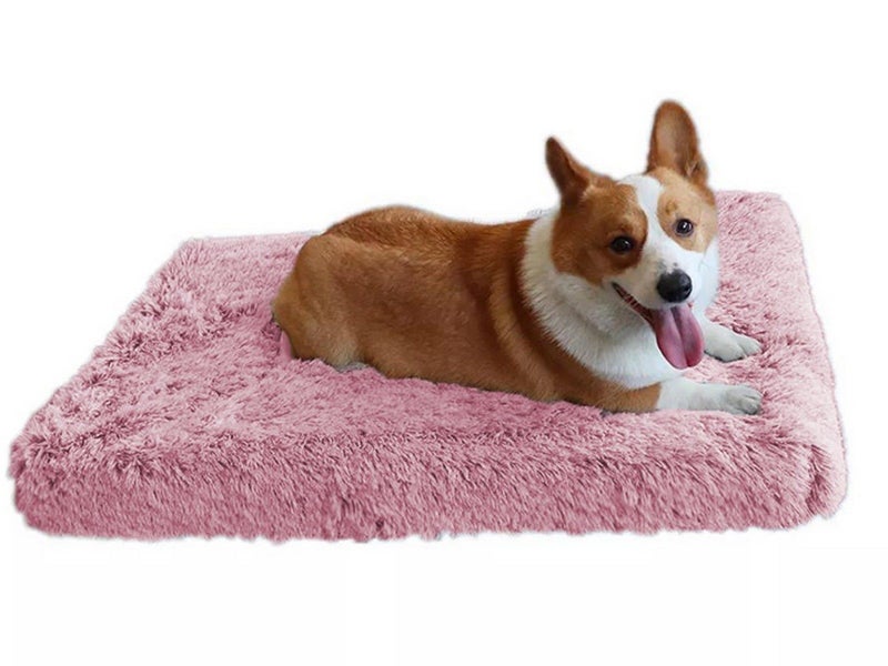 100x60cm Plush Pet Bed Soft Anti-Slip Dog Bed Cat Sleeping Mat Calming Bed Pink Carousel 1