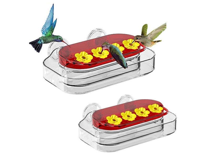 2 X Window Hummingbird Waterer with Suction Cup Plastic Bird Watching Waterer Carousel 1