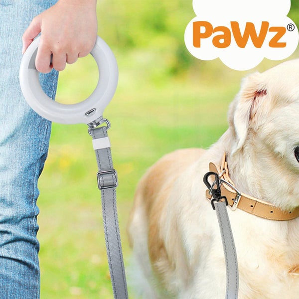 Pawz LED Dog Leash Lead Walking Rope Flashlight Heavy Duty 45kg Capacity White Carousel 10