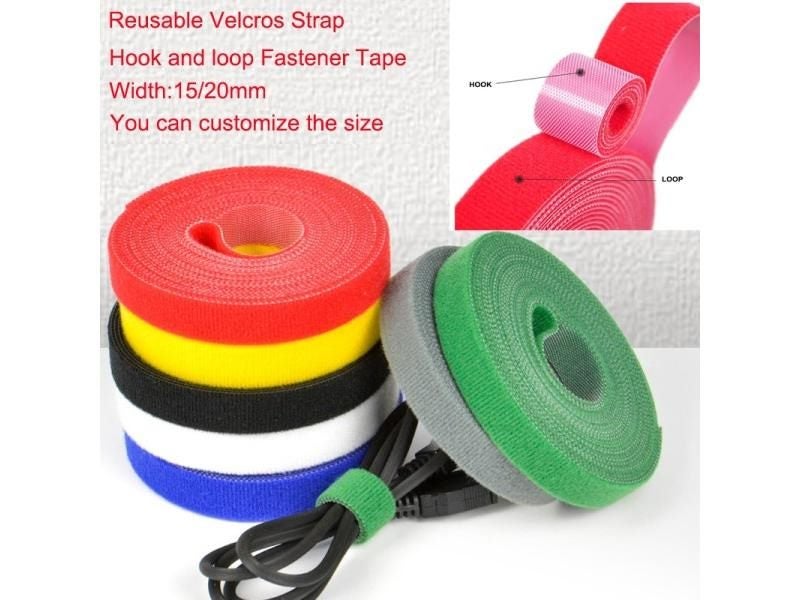 5Meter Lot 15 20mm Reusable Hook Strap Cable Ties Organizer Carousel 2