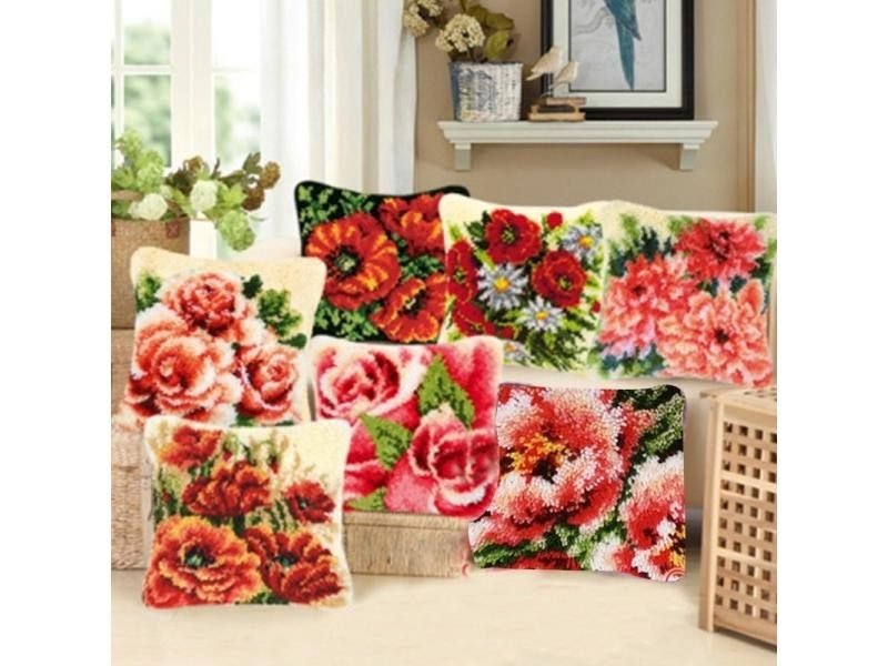 Flowers Plants 3D Segment Embroidery Pillow Rug Kits Carousel 2