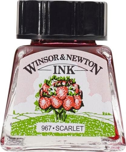 Winsor & Newton Drawing Inks 14ml SCARLET Carousel 1