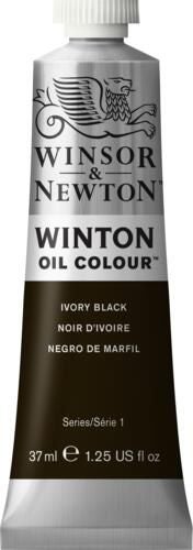Winsor & Newton Winton Oil Paint 37ml IVORY BLACK Carousel 1