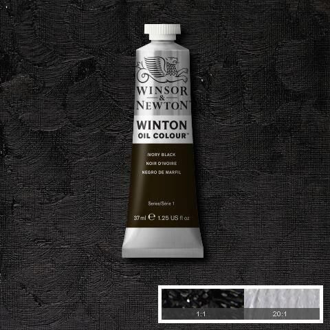 Winsor & Newton Winton Oil Paint 37ml IVORY BLACK Carousel 2