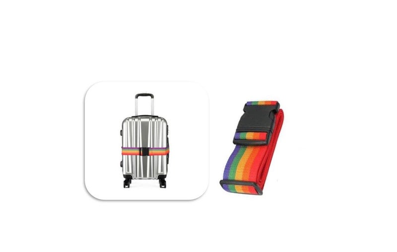 PTN 1.65m RIANBOW Luggage Strap Adjustable Suitcase Tie Down Belt Lock Buckle Carousel 1