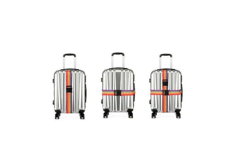 PTN 1.65m RIANBOW Luggage Strap Adjustable Suitcase Tie Down Belt Lock Buckle Carousel 2