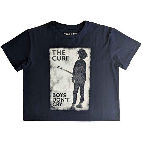 The Cure Crop Top T Shirt Boys Dont Cry Band Logo new Official Womens Navy Carousel 1