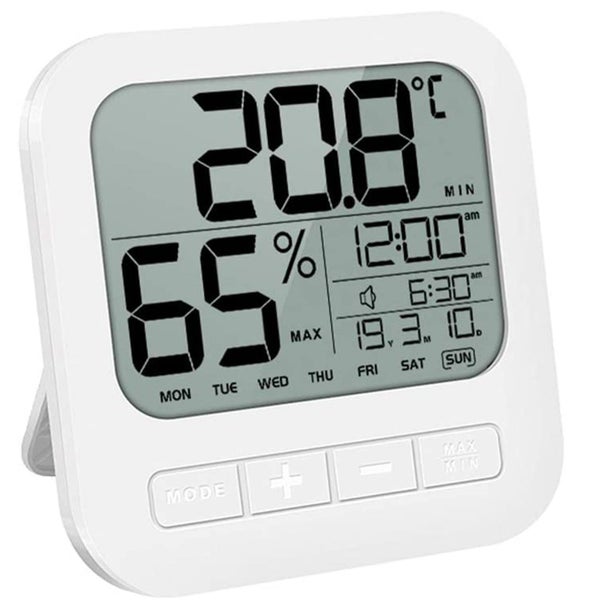 TODO Digital Thermometer Hygrometer Temperature Humidity Alarm Clock C/ F %Rh Carousel 1