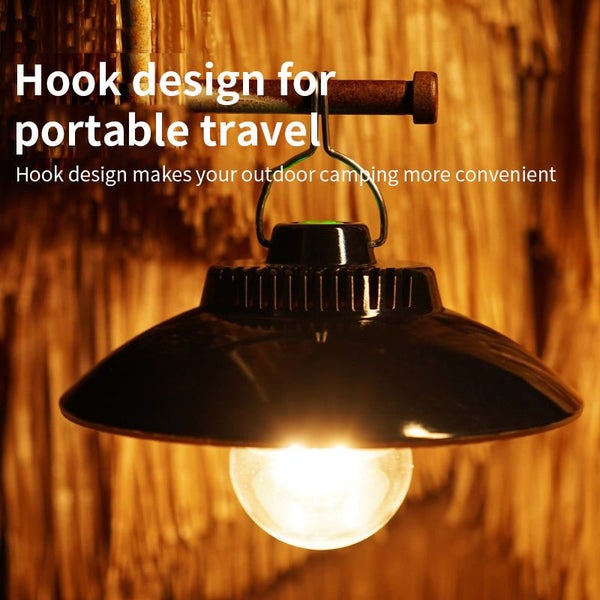 Rechargeable Camping Lantern, Green Retro Lantern with Hook, Dimmable led light Carousel 1