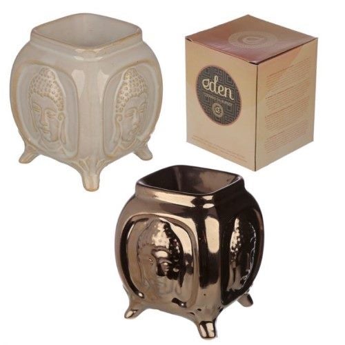 Ceramic Oil Burner - Eden Embossed Buddha 10.5cm (Set of 2 Asstd) Carousel 1