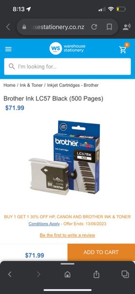 1 x Black LC57BK Brother Printer Cartridge Carousel 4