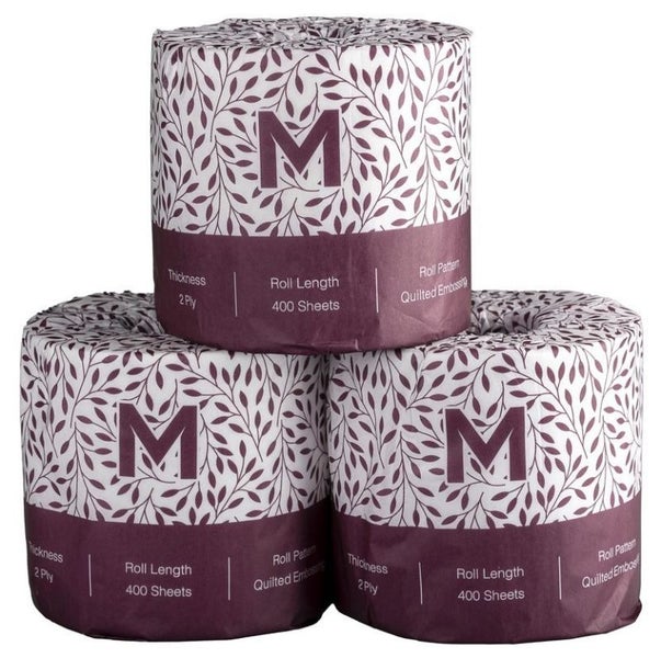 Luxury Wrapped Toilet Tissue - White, 2 Ply, 400 Sheets (Pack of 48) Carousel 1