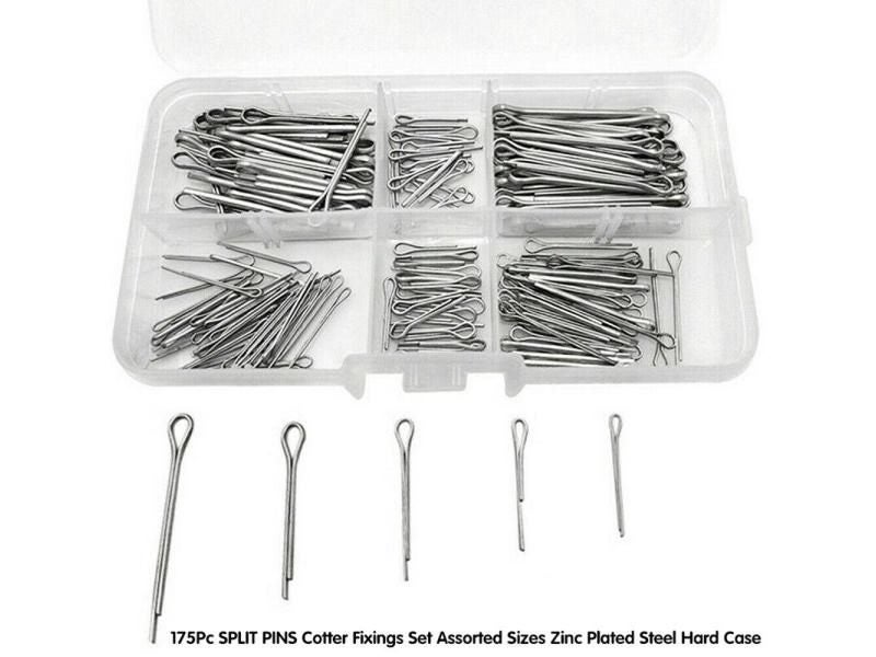 175Pcs Assorted Sizes Zinc Plated Steel Cotter Fixings Set BU1894 Carousel 2