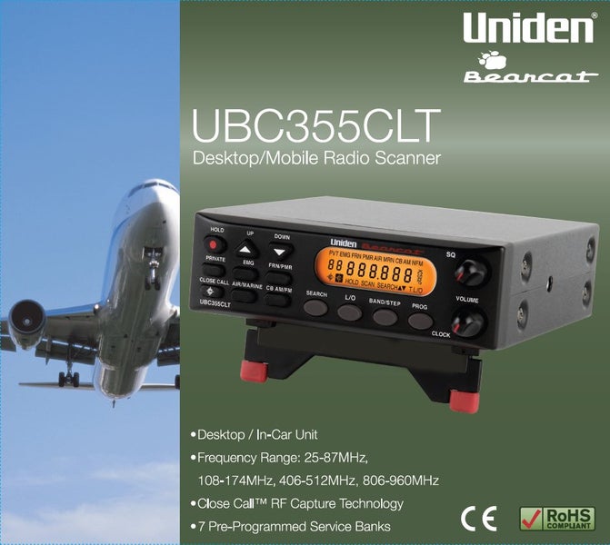 UNIDEN UBC-355CLT UBC355CLT 25-960MHz Desktop Scanner Carousel 2