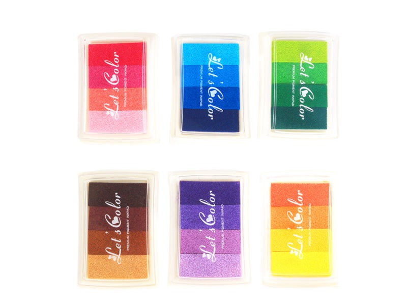 6 Park Ink Pad Rubber Stamps Craft Pigment Ink 24 Colour Carousel 1