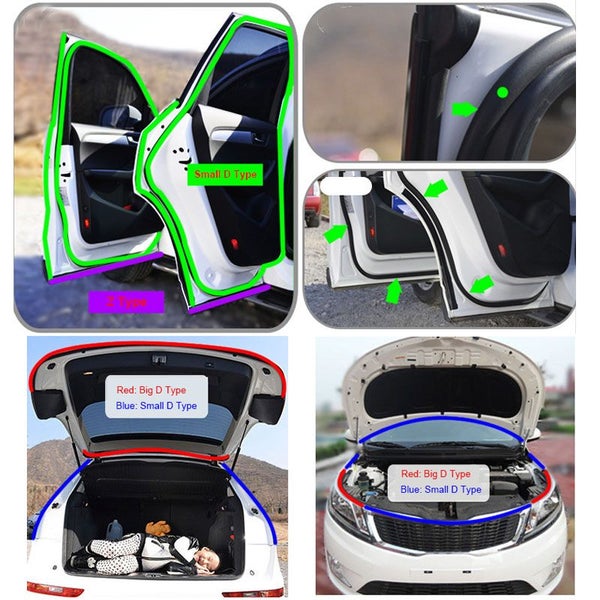 2M / 4M Car Door Weatherstrip Small D Weather Strip Car Rubber Strip Carousel 6