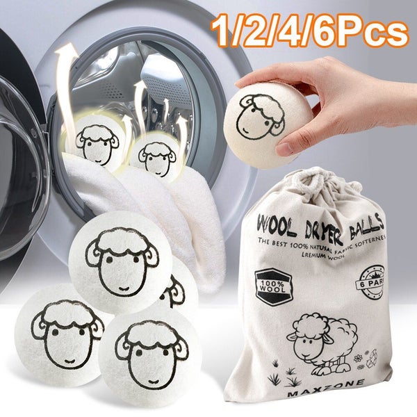 1 Pcs Reusable Wool Dryer Balls Household Washing Balls Natural Carousel 2