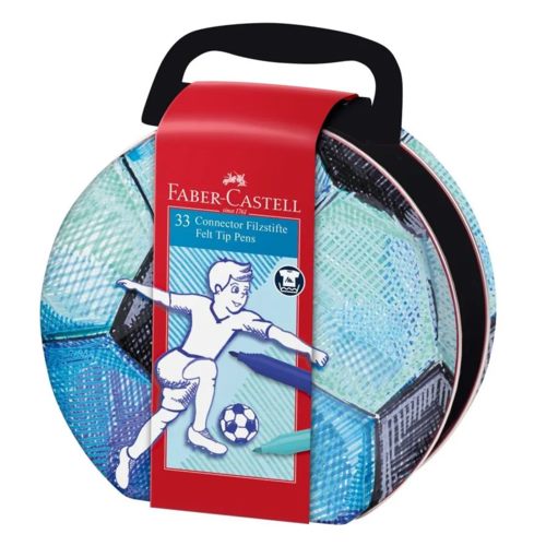 Faber-Castell Connector Pen Soccer Bag Tin Carousel 1