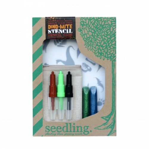 Seedling Design your Own Dino Stencil Pencil Case Carousel 1
