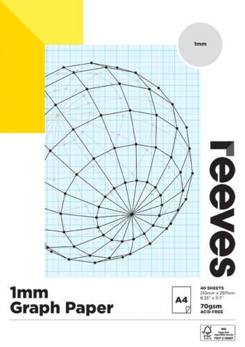 Reeves Graph Pad A4 70gsm 40sheets 1mm grid Carousel 1