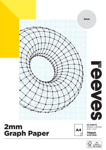 Reeves Graph Pad A4 70gsm 40sheets 2mm grid Carousel 1