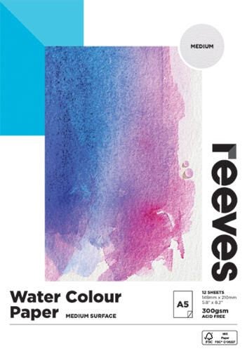 Reeves Watercolour Pad 300gsm 12pk A5 Carousel 1