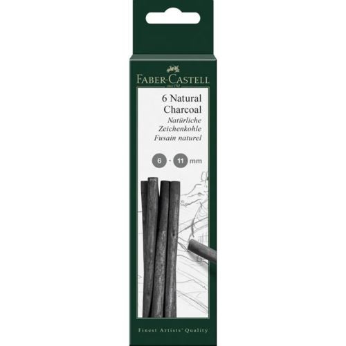 Faber-Castell Pitt Natural Charcoal Sticks - 6-11mm Box of 6 Carousel 1
