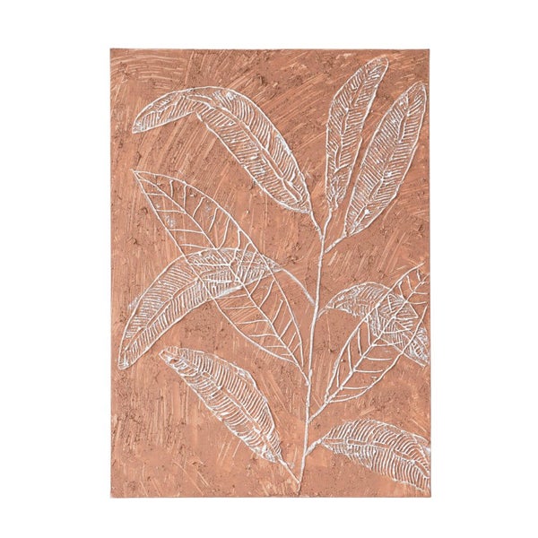 Rayell 50x70cm Premium Edition Wall Artwork Canvas Art Leaf Stencil Clay Orange Carousel 1