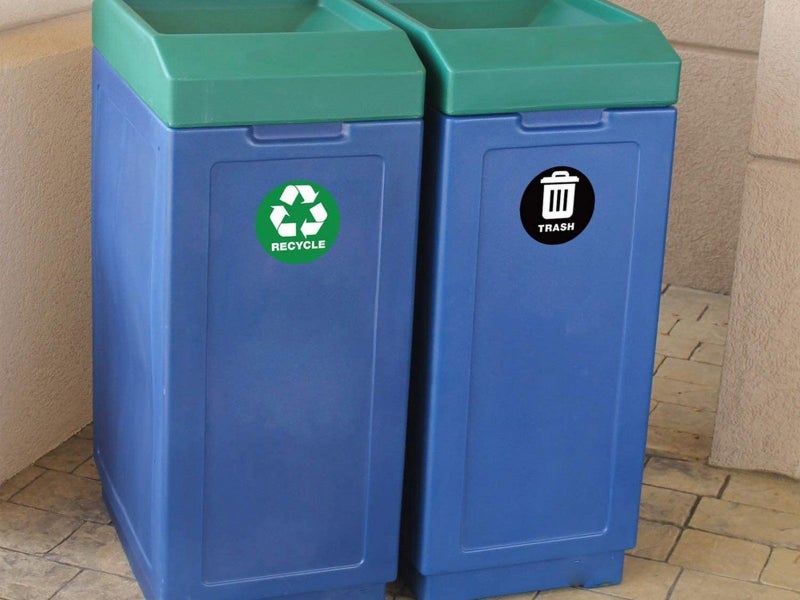 12Pcs Recycle Sticker Trash Bin Label Trash Can Sticker Kitchen Bin Decals Carousel 1