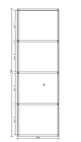 DEAL! Plywood Free-standing open shelf 1200H x 395 x 395mm Carousel 7