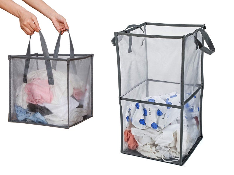 2X Grey Laundry Hampers Bathroom Laundry Basket Laundry Bag Clothes Bin Toy Bin Carousel 1
