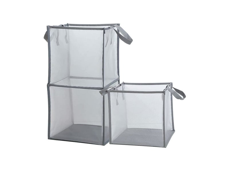 2X Grey Laundry Hampers Bathroom Laundry Basket Laundry Bag Clothes Bin Toy Bin Carousel 2