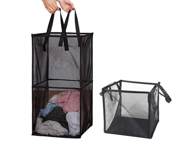 2X Black Laundry Hampers Bathroom Laundry Basket Laundry Bag Clothes Bin Toy Bin Carousel 1