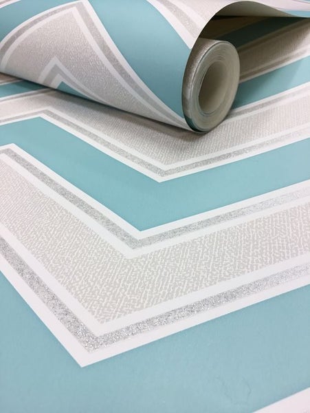 Wallpaper Chevron Teal Carousel 2