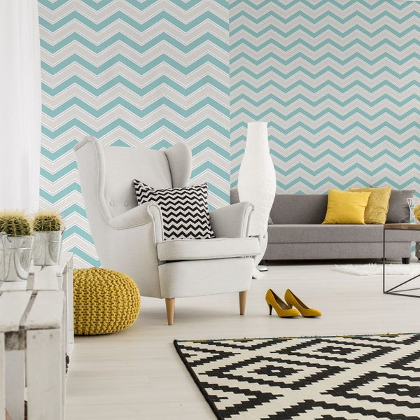 Wallpaper Chevron Teal Carousel 1